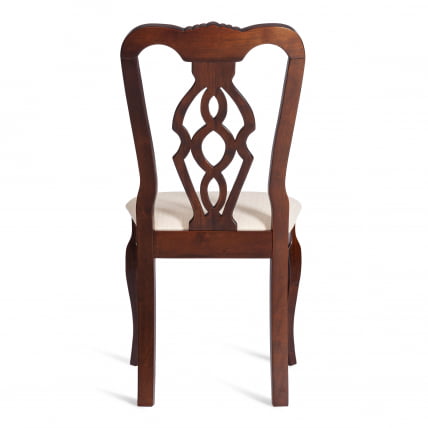 Стул Афродита/ Апхродите дерево гевея, 46х54х99см, Каппучино , ткань кремовая с рисунком (А04) / Aphrodite Cappuchino_3