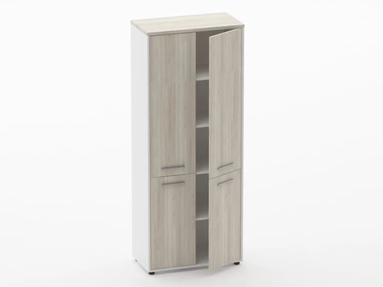 Шкаф 4 широкий закрытый, 4 двери Дека 10.19.151 Дуб Сантана светлый/Белый / Deka_1