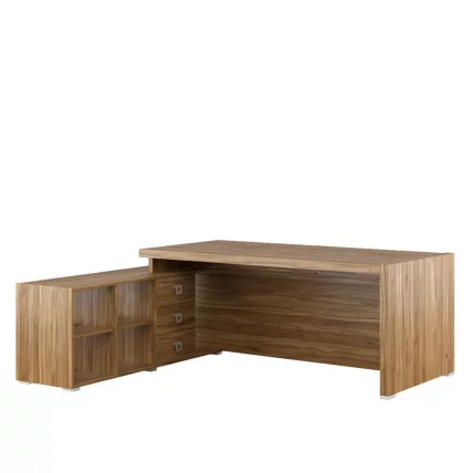 Стол письменный на опорной тумбе, левый СОЛ29711203 Орех / SOL29711203_0