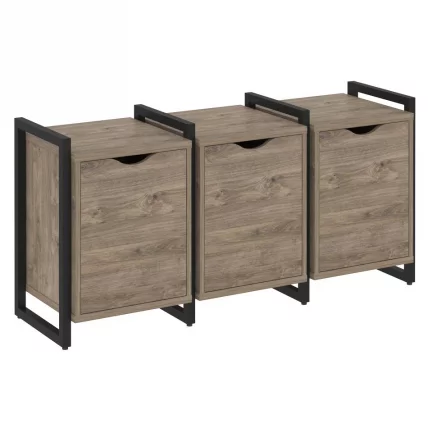 Тумба на регулируемых опорах наборная. Вариант №5 ЛОФТ ВР.Л-ТН-5.О Металл черный Тиквуд темный / LOFT VR.L-TN-5.O_0