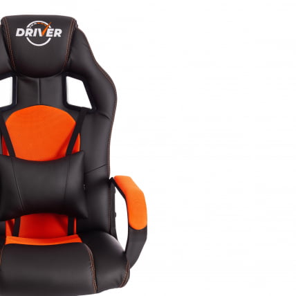 Кресло ДРИВЕР (22) кож/зам/ткань, черный/оранжевый, 36-6/ТВ-07 / DRIVER 36-6/TW-07_5