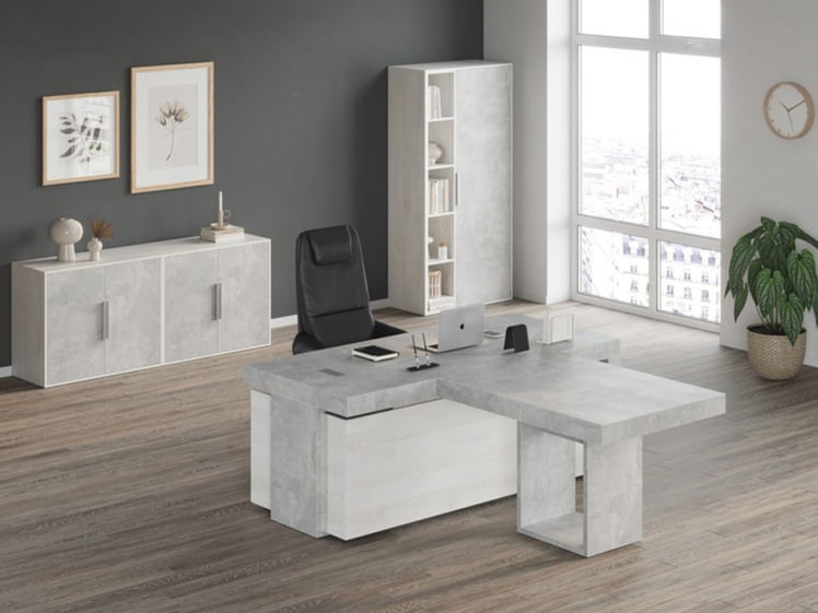 Кабинет руководителя Б-ТОНЕ №1 Сосна Бетон светлый / B-TONE_0