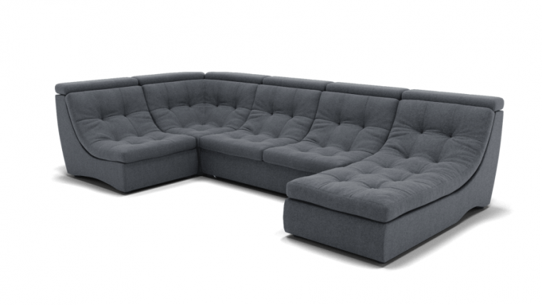 Диван Монако-4 (ЗР) Цвет фасада: Серый; Тип: Универсальный; Материал фасада: Металл/Велюр_0