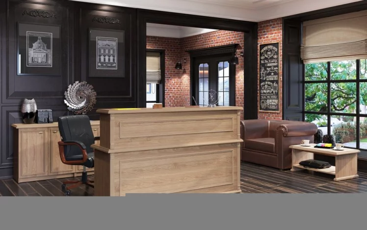 Стойка ресепшен РМС 120 Орех Даллас / RMS_3
