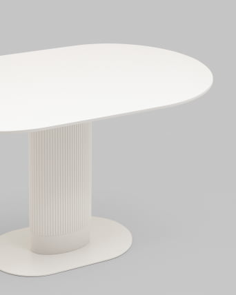 Стол овальный обеденный Мйстерй 130*80 белый / Mystery_5