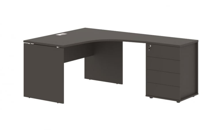 Стол эргономичный с тумбой правый ЕДИС ЕДCЕТ 1518 Р Мокко Белый / EDIS EDCET R_0