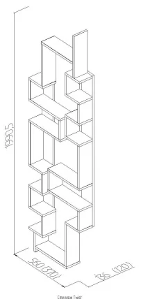 Стеллаж Твист Ясень шимо светлый / Twist_1