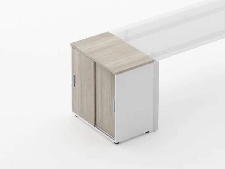 Тумба-купе Дека 9.02.08 Дуб Сантана светлый/Белый / Deka_2