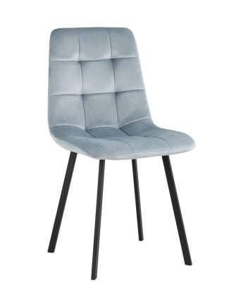 Комплект из двух стульев Чиллй велюр серо-голубой ножки металл черные / Chilly_1