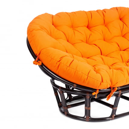 Диван МАМАСАН/МАМАСАН 23/02 В /с подушкой/ подушка 182х119 см, 169х102х80 см, Антикуе бровн (античный черно-коричневый), ткань, оранжевый, С 23 / MAMASAN/МАМАСАН W Antique brown_5