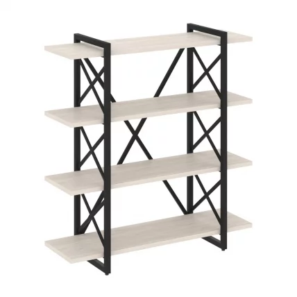 Стеллаж на регулируемых опорах - 4 полки ЛОФТ ВР.Л-МСТ.О-4.8В Металл черный Денвер светлый / LOFT VR.L-MST.O-4.8V_0