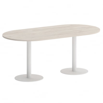 Стол овальный ХОМЕ ОФФИCЕ ВР.СП-5-180.1 Денвер Светлый/Белый металл / HOME OFFICE VR.SP-5-180.1_0