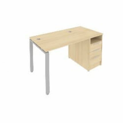 Рабочая станция с опорной тумбой Метал Сйстем Б.РС-СТП -1.1 Акация/Серый / Metal System_0