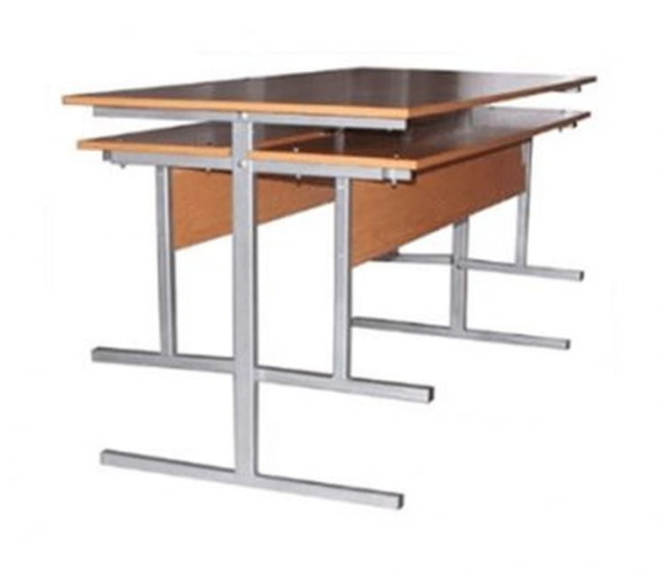 Стол обеденный универсальный с подвесами для 2 скамеек 1500х700 мм ЛДСП Серый/Металл Светло-серый_1