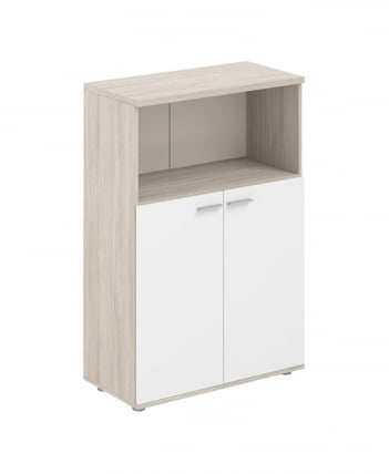 Шкаф средний с нишей Сигма СГ.843.ОЛ.ВХ Дуб светлый Белый / Sigma SG.843.OL.WH_0