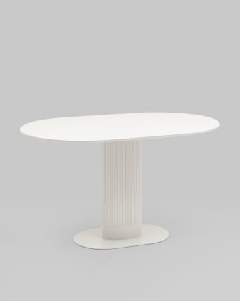 Стол овальный обеденный Мйстерй 130*80 белый / Mystery_1