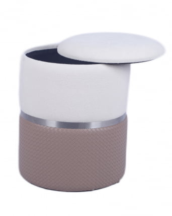 Пуф Кэрри с ящиком светло-коричневый шенилл с экокожей_1