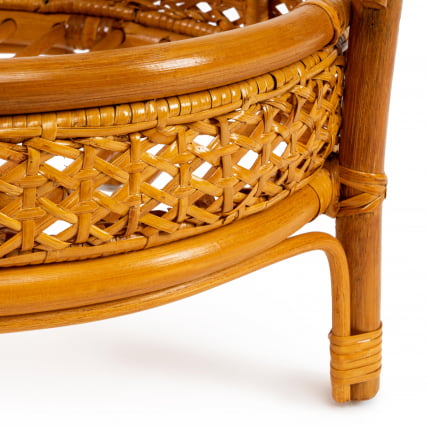 Комплект ПЕЛАНГИ 02/15 ( стол со стеклом + 4 кресла ) [без подушек] ротанг, кресло 65х65х77см, стол диаметр 64х61см, Хоней (мед) / PELANGI Honey_10