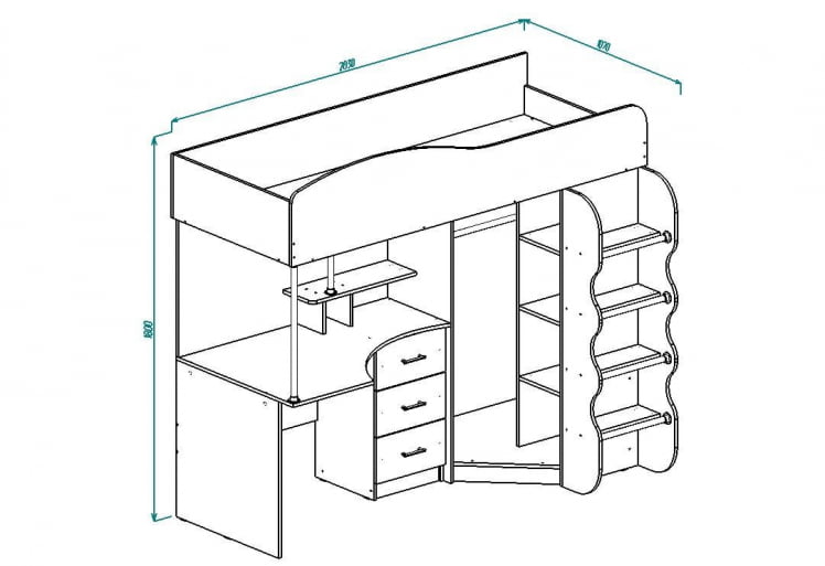 Детская Д2 Дуб выбеленный Бук_1