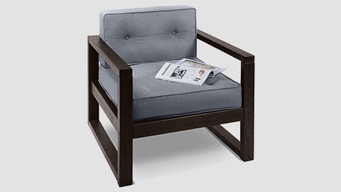 Диван одноместный ДЕмоку Д-1 серый-натуральный / DEmoku_2