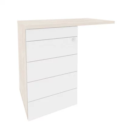 Тумба приставная (ТИП-ОН) (универсальная л/пр) ОНИКС О.ТПУ-4 ТИП Денвер Светлый/Белый / (TIP-ON) ONIX O.TPU-4 TIP_0