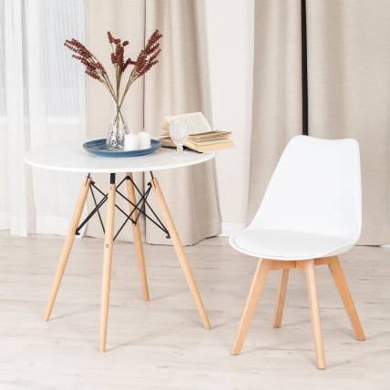 Стул ТУЛИП (мод. 73) / 1 шт. в упаковке дерево/пластик/ПУ, 48.5*52.5*83cм, белый / TULIP (mod. 48.5*52.5*83cм,_10