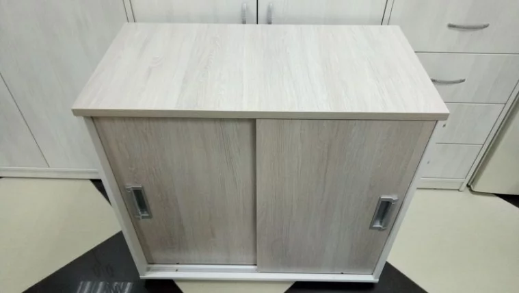 Тумба-купе Дека 9.02.08 Дуб Сантана светлый/Белый / Deka_9