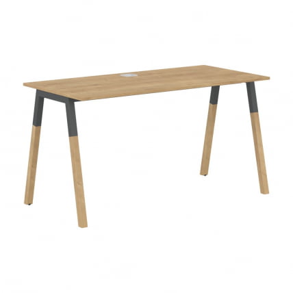 Стол письменный Форта ФСТ 1367 Дуб Гамильтон Черный графит / Forta FST_0