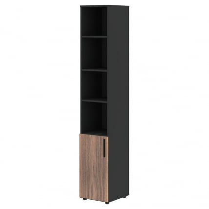 Шкаф-колонка с глухой малой дверью (левый) ВЕЛИОН ВЕНЕЕР ВРХCС 40.5 Л Американский орех Яшма черная / VELION VENEER VRHCS L_1