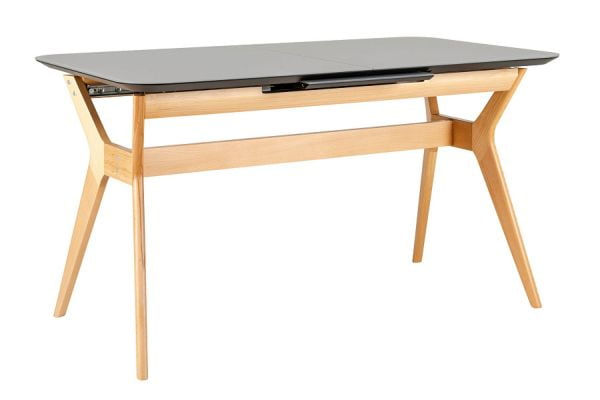 Стол раскл. Нарвик Гласс 120-150 Аутоматиc Натур/Дэрк матте гласс / Glass Automatic Natur/Dark matte glass_0