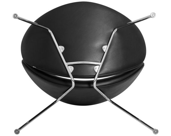 Кресло дизайнерское ДОБРИН ЕМИЛЙ (черный винил ЙП16, хромированная сталь) 2 шт / DOBRIN EMILY YP16,_8