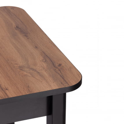 Стол АЛИГЕРЙ ЛДСП/ХПЛ/опора-массив березы , 130 х 75+30 х 75 см, Дуб Вотан/чёрный / ALIGERY ЛДСП/HPL/опора-массив_10