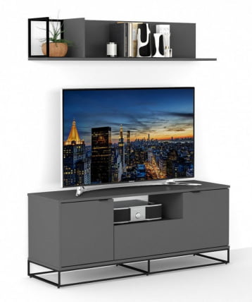 Полка навесная Ситй большая графит / City_8