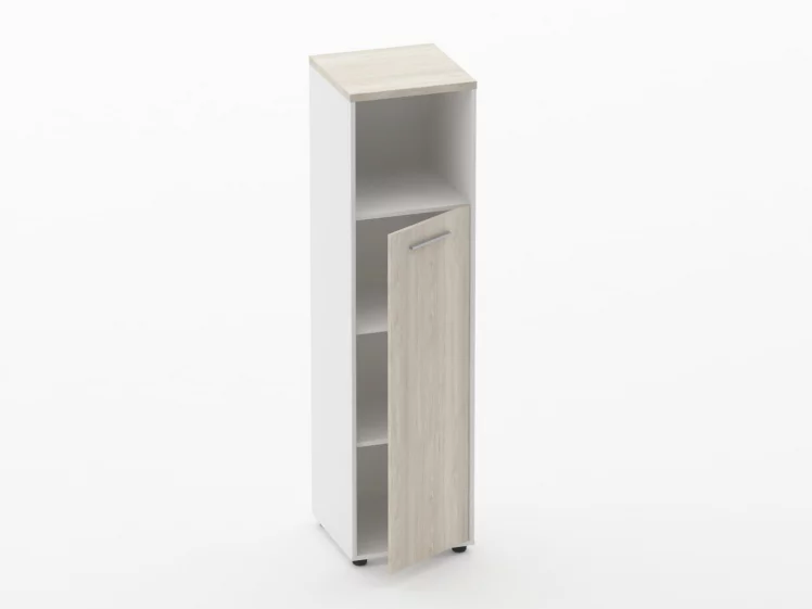 Шкаф 3 узкий закрытый с нишей Дека 10.16.13Пр Дуб Сантана светлый/Белый / Deka_1