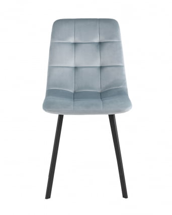 Комплект из двух стульев Чиллй велюр серо-голубой ножки металл черные / Chilly_2