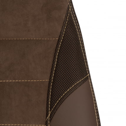 Кресло ИНТЕР (24) кож/зам/флок/ткань, коричневый, 36-36/6/ТВ-24 / INTER 36-36/6/TW-24_6