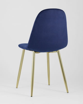 Стул Валенсия велюр золотые ножки Синий_4
