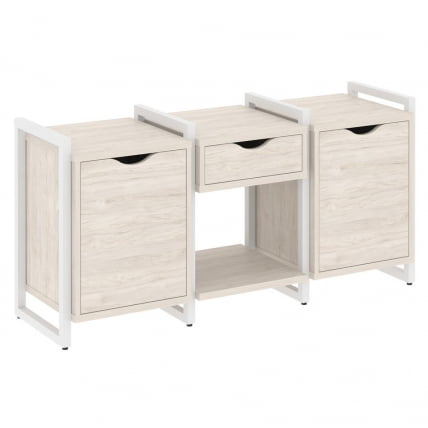 Тумба на регулируемых опорах наборная. Вариант №7 ЛОФТ ВР.Л-ТН-7.О Металл белый Денвер светлый / LOFT VR.L-TN-7.O_0