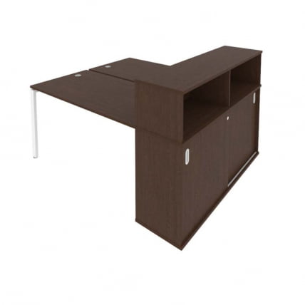 Рабочая станция с опорным шкафом-купе Метал Сйстем Б.РС-СШК-2.3 Венге/Белый / Metal System_0