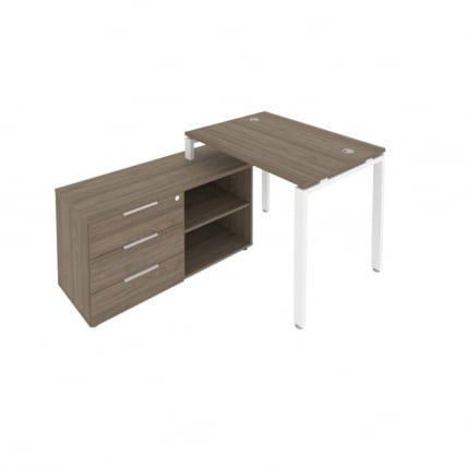 Рабочая станция на П-образном м/к с опорной тумбой левая Метал Сйстем Б.РС-СТС-2.1 Л Вяз/Белый / Metal System_0