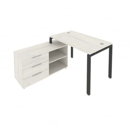 Рабочая станция на П-образном м/к с опорной тумбой левая Метал Сйстем Б.РС-СТС-2.2 Л Наварра/Антрацит / Metal System_0