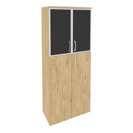 Шкаф высокий широкий ОНИКС О.СТ-1.7Р блаcк Тиквуд Светлый / ONIX O.ST-1.7R black_0