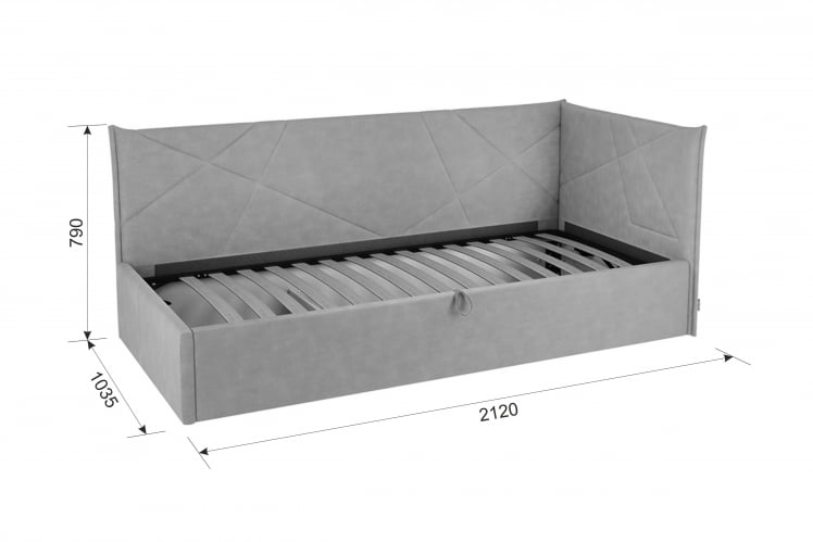 Кровать 0.9 Бест (Тахта) КМ.Т-15 капучино (велюр) / КМ.T-15_5