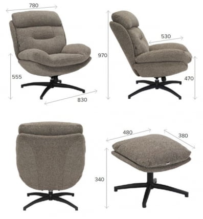 Кресло-реклайнер Еверпроф Киви Ткань Бежевый / Everprof Kiwi_4