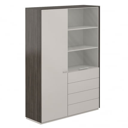 Шкаф высокий двойной с отделением для одежды Атлас НЗ-0313+НЗ-0322.БТ.ГС Бренсон Трюфель Серый камень / Atlas NZ-0313+NZ-0322.BT.GS_0