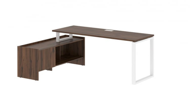 Стол с тумбой ЕДИС ЕКCТ 19614 Дуб Денвер темный Белый / EDIS EQCT_0