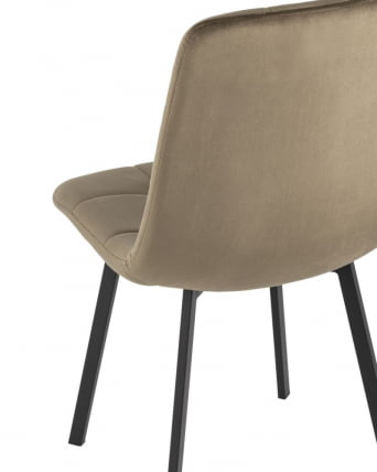 Комплект из четырех стульев Чиллй велюр коричневый ножки металл черные / Chilly_5