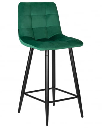Стул полубарный ДОБРИН ОЛИВИА (черные матовые ножки, зелёный велюр (108-64)) / DOBRIN OLIVIA_0