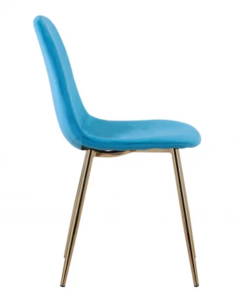 Стул Валенсия велюр золотые ножки Аквамарин_2