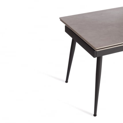 Стол обеденный Лорд Грей/Лорд Грей столешница керамика (матовая) /опоры металл, светло-серый/черный, (120+30+30)кс80кс75 см / Lord Grey/Лорд (120+30+30)x80x75_1